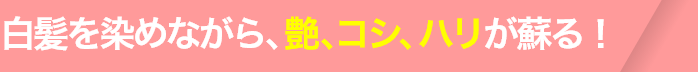 白髪を染めながら、艶、コシ、ハリが蘇る！