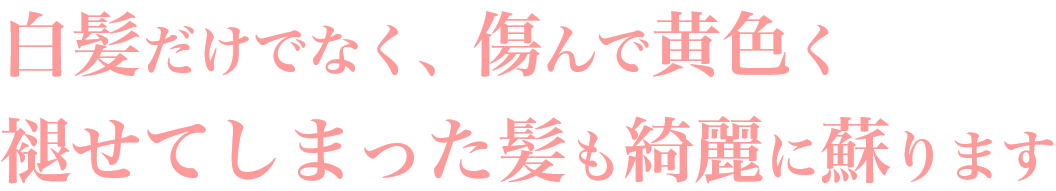 傷んで黄色くあせてしまった髪にも効果があります!
